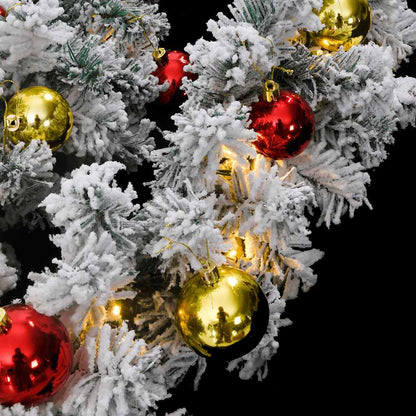 Julgirlang med julgranskulor och LED-lampor grön 5 m PVC