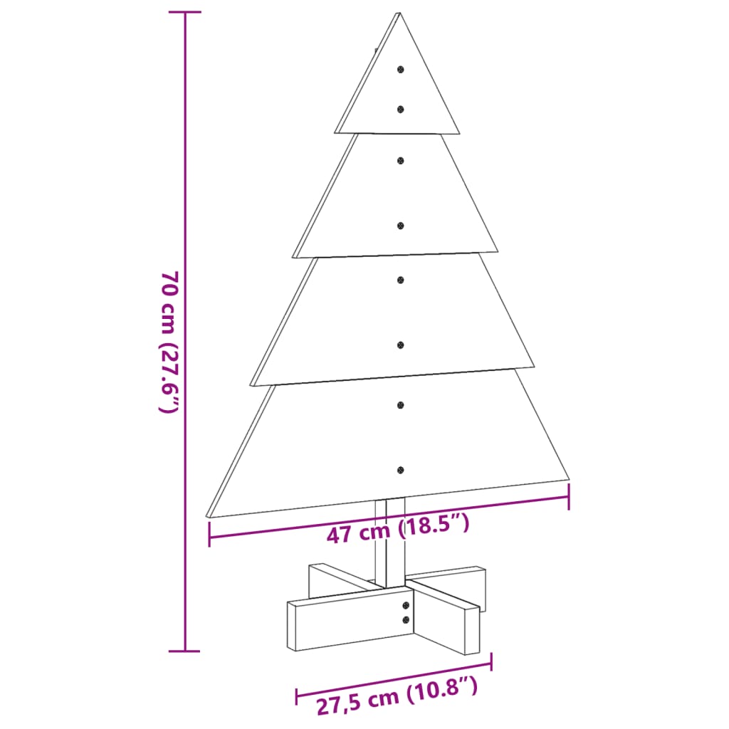 Julgran trä 70 cm massivt trä