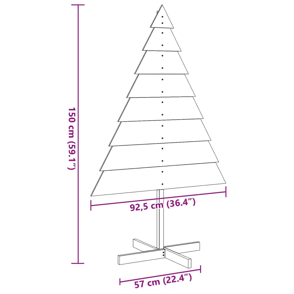 Julgran trä 150 cm massivt trä