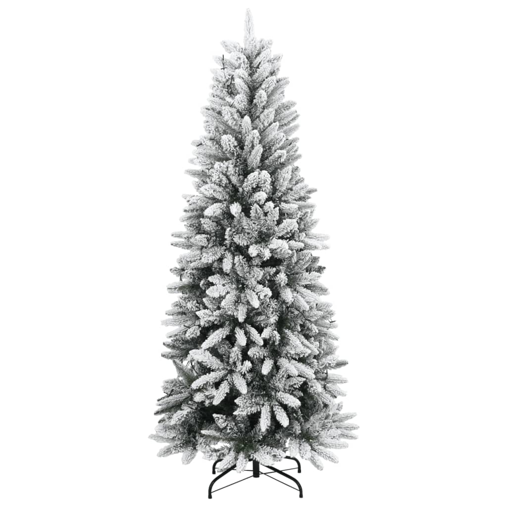Plastgran med 150 LEDs och snö 120 cm