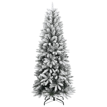 Plastgran med 150 LEDs och snö 120 cm
