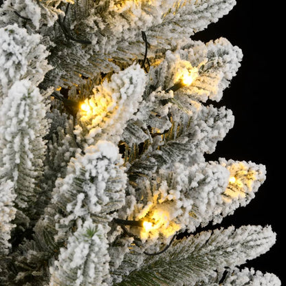 Plastgran med 150 LEDs och snö 120 cm