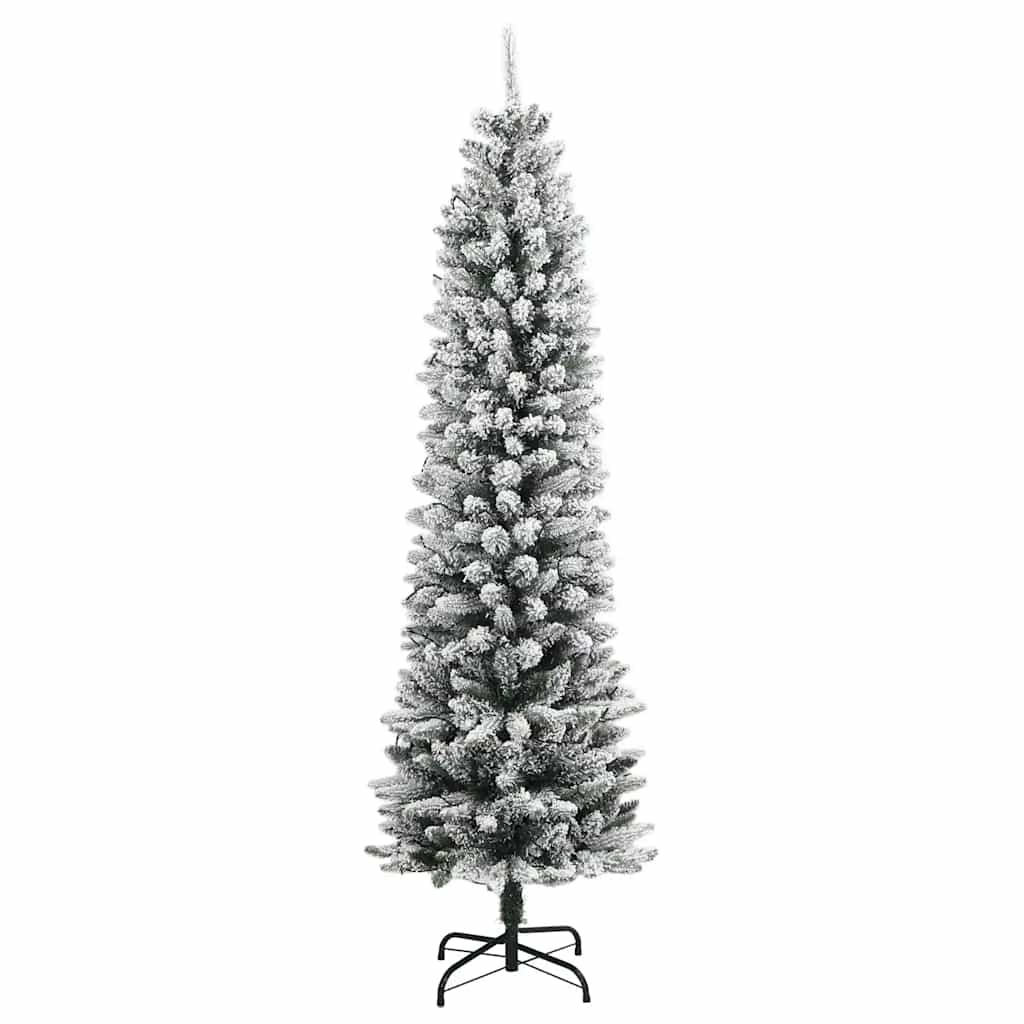 Plastgran med 150 LEDs och snö 120 cm