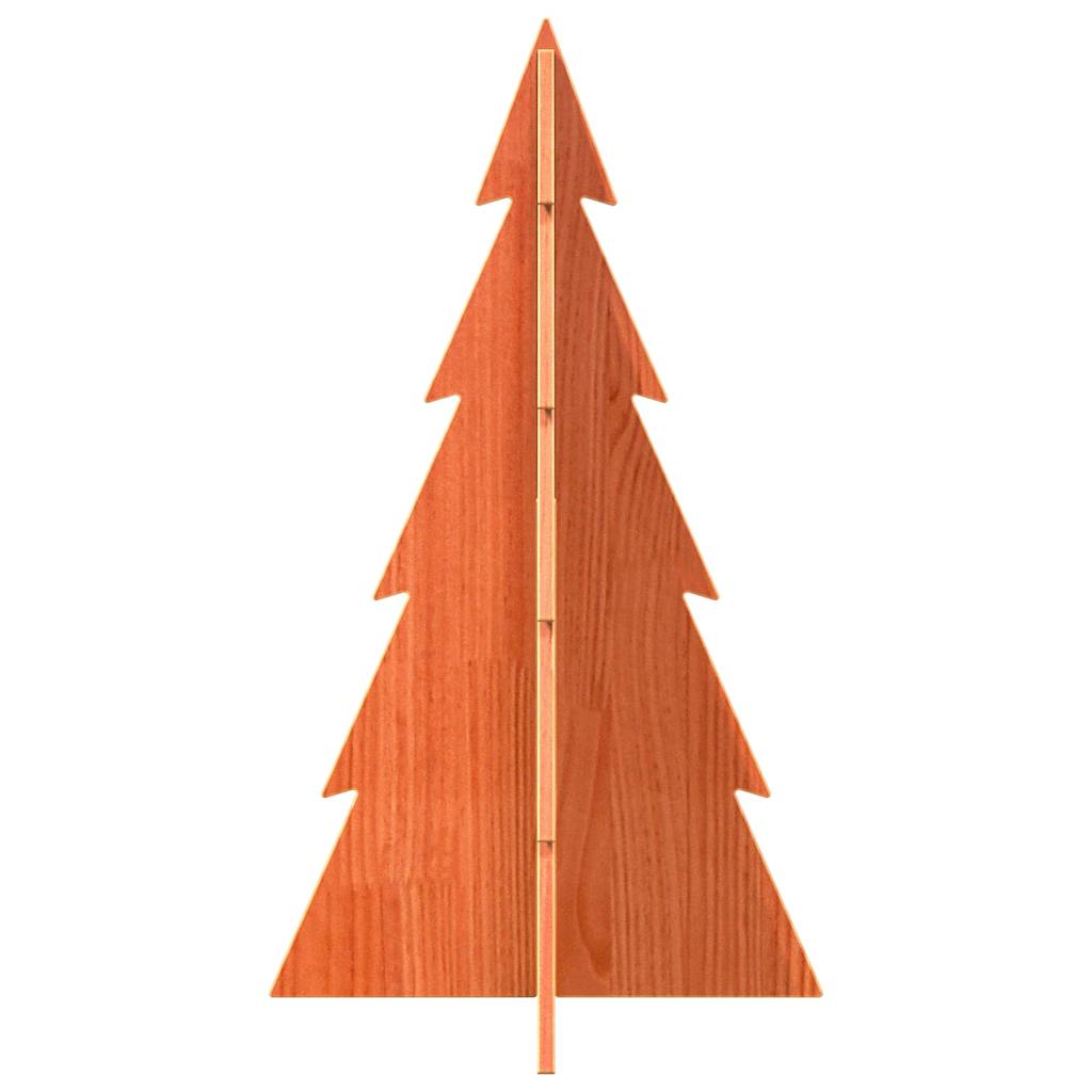 Julgran trä vaxbrun 80 cm massiv furu