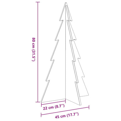 Julgran trä vaxbrun 80 cm massiv furu