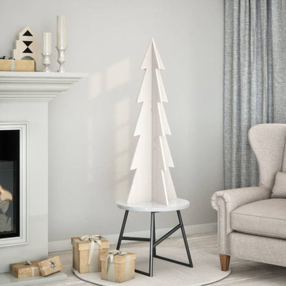 Julgran trä vit 112 cm massiv furu