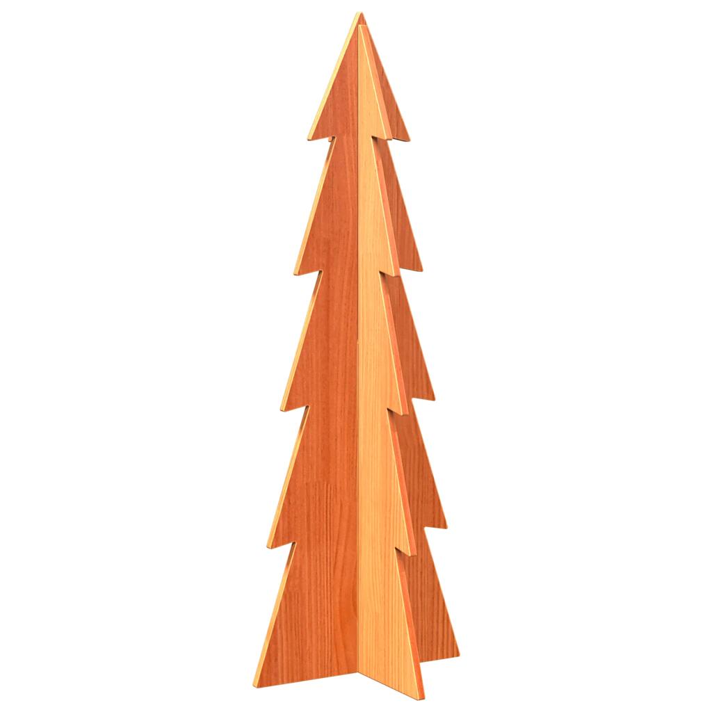 Julgran trä vaxbrun 112 cm massiv furu