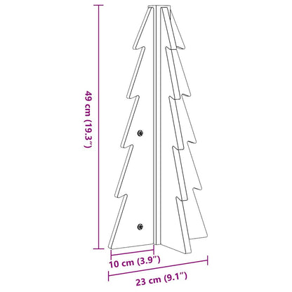 Julgran trä vaxbrun 49 cm massiv furu