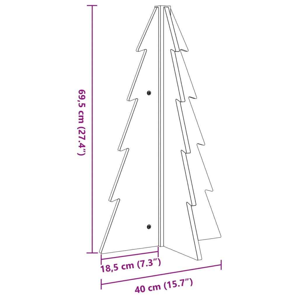 Julgran trä 69,5 cm massiv furu