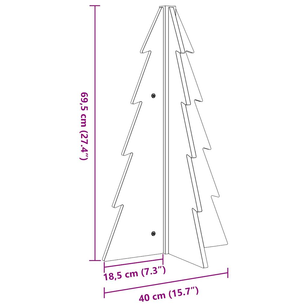 Julgran trä vit 69,5 cm massiv furu
