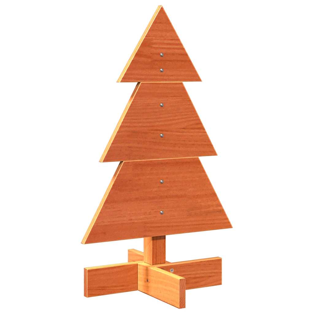 Julgran trä vaxbrun 60 cm massiv furu