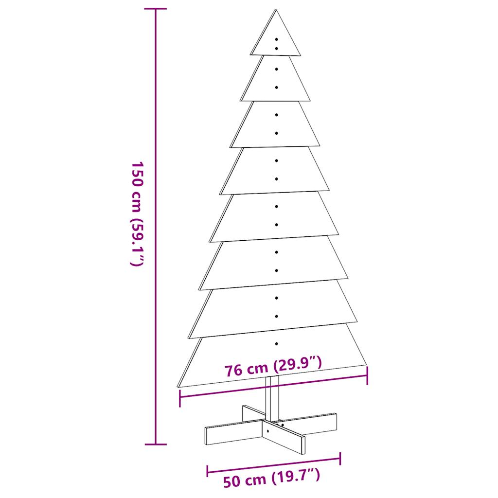 Julgran trä vaxbrun 150 cm massiv furu