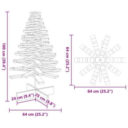 Julgran trä 100 cm massiv furu