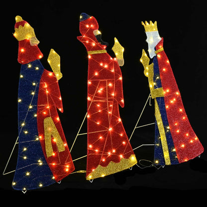 3 vise männens julbelysning 3 st LED-lampor Varmvit 105 cm