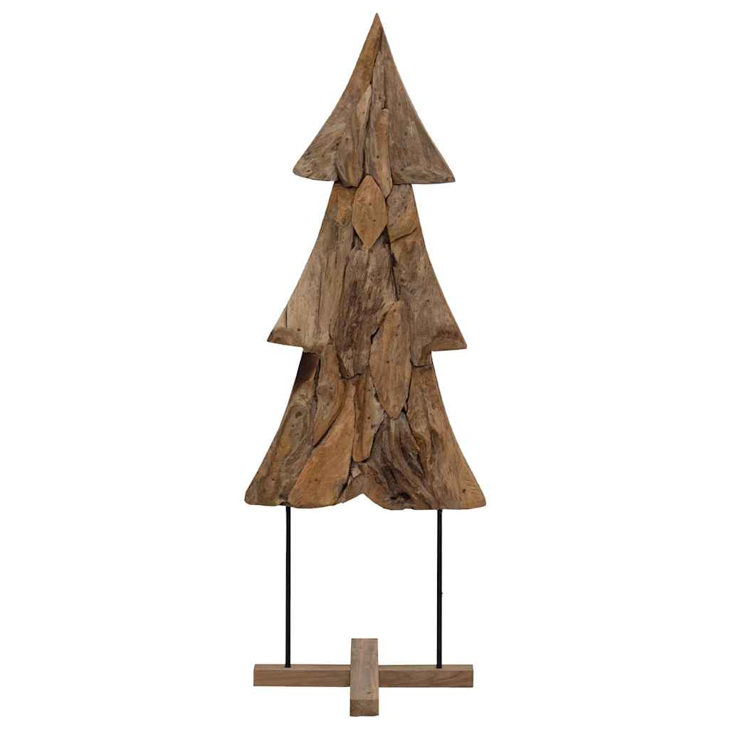 Julgran med stativ Brun 90 cm Massivt teakträ