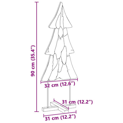 Julgran med stativ Brun 90 cm Massivt teakträ