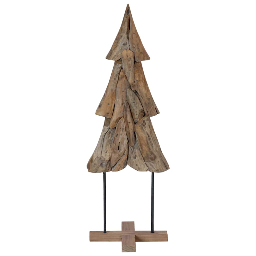 Julgran med stativ Brun 121 cm Massivt teakträ