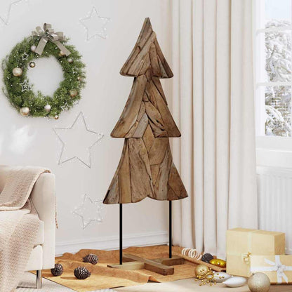 Julgran med stativ Brun 151 cm Massivt teakträ