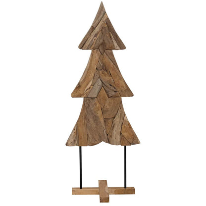 Julgran med stativ Brun 151 cm Massivt teakträ