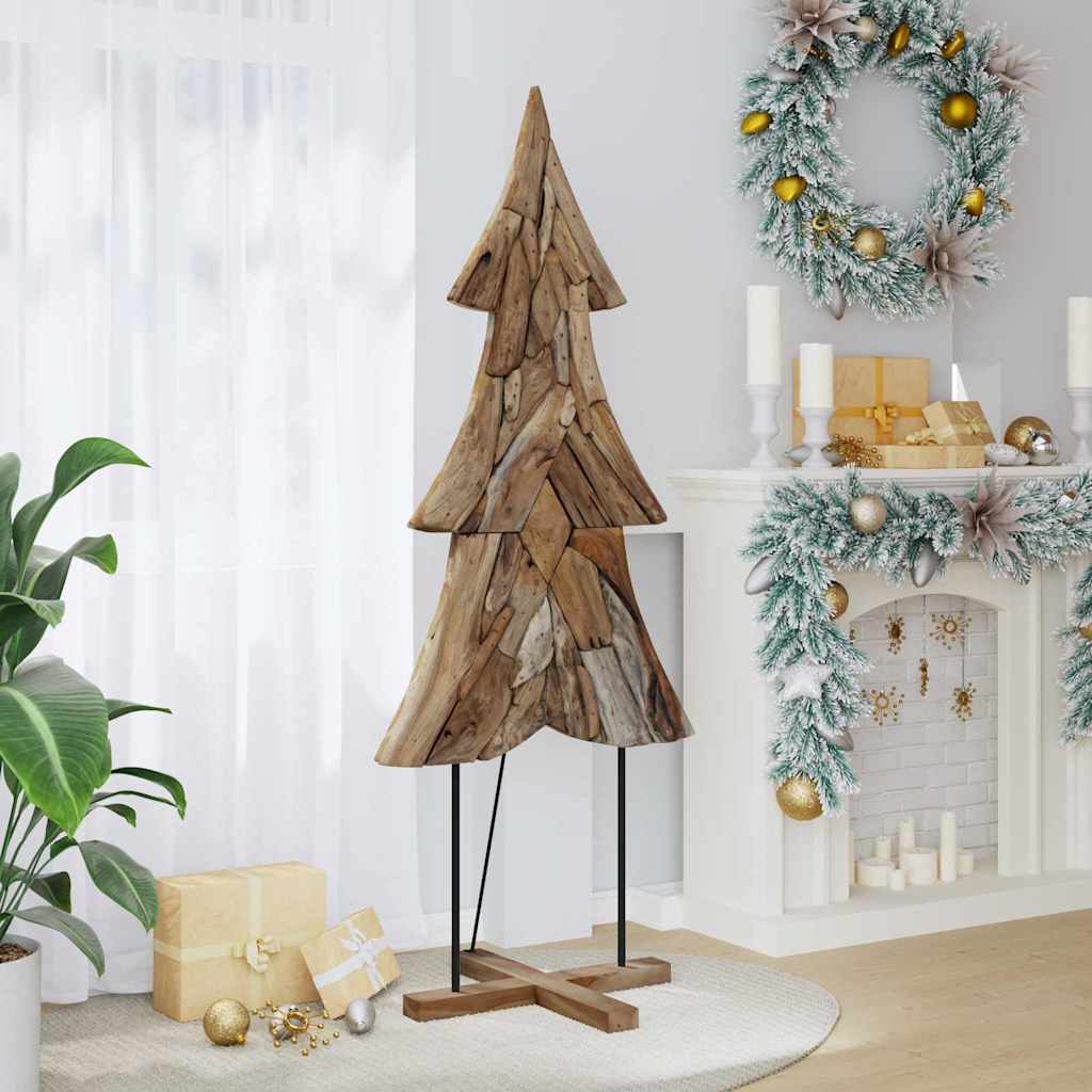 Julgran med stativ Brun 181,5 cm Massivt teakträ