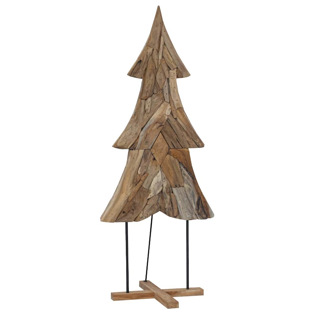 Julgran med stativ Brun 181,5 cm Massivt teakträ