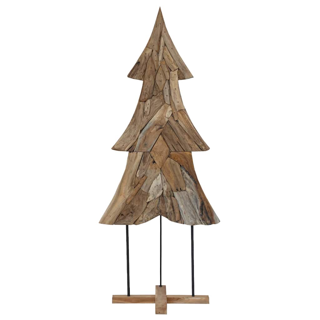 Julgran med stativ Brun 181,5 cm Massivt teakträ