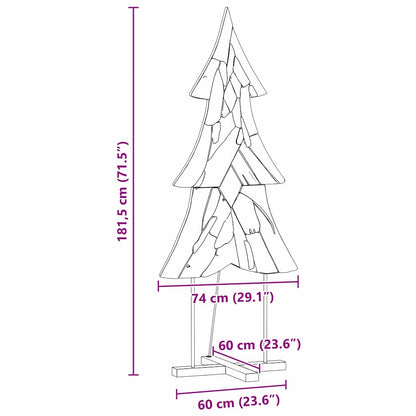 Julgran med stativ Brun 181,5 cm Massivt teakträ