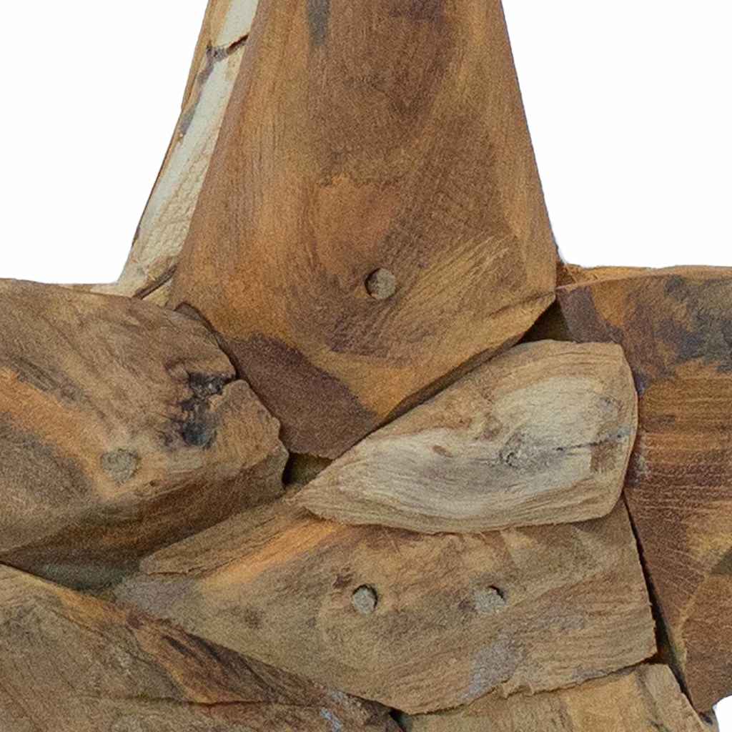Julstjärna LED-lampor Brun 31 x 15 x 46 cm Massivt teakträ