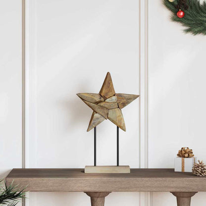 Julstjärna LED-lampor Brun 31 x 15 x 46 cm Massivt teakträ