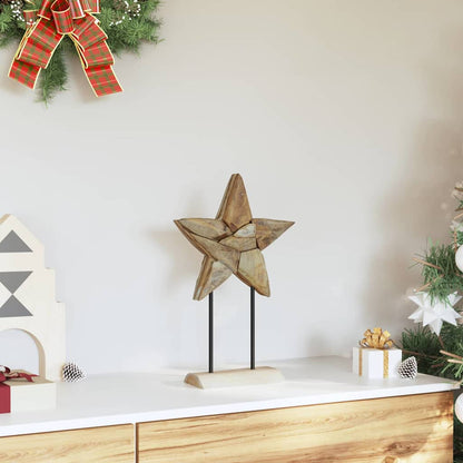 Julstjärna LED-lampor Brun 31 x 15 x 46 cm Massivt teakträ