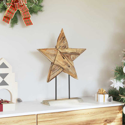 Julstjärna LED-lampor Brun 43,5 x 13,5 x 59 cm Massivt teakträ