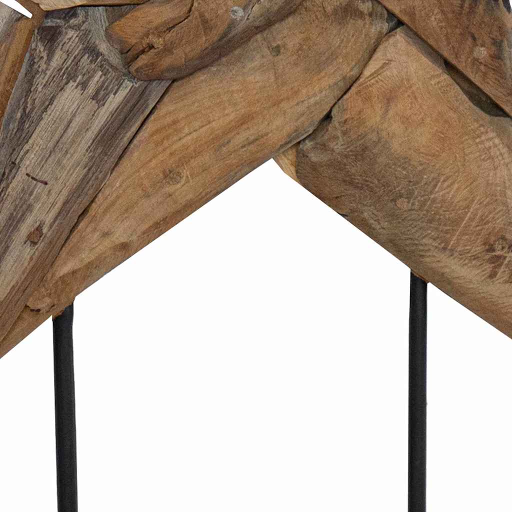 Julstjärna LED-lampor Brun 59,5 x 18 x 74 cm Massivt teakträ