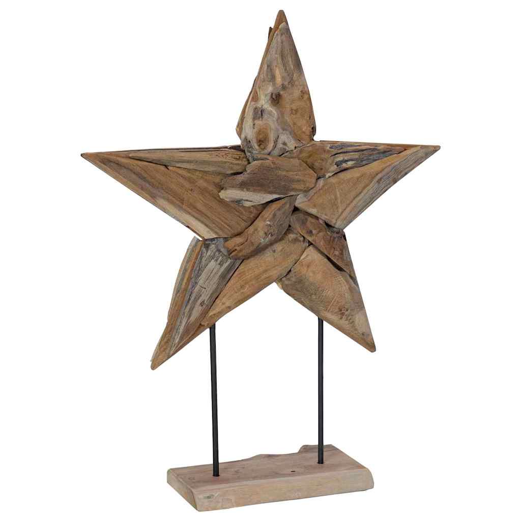 Julstjärna LED-lampor Brun 59,5 x 18 x 74 cm Massivt teakträ