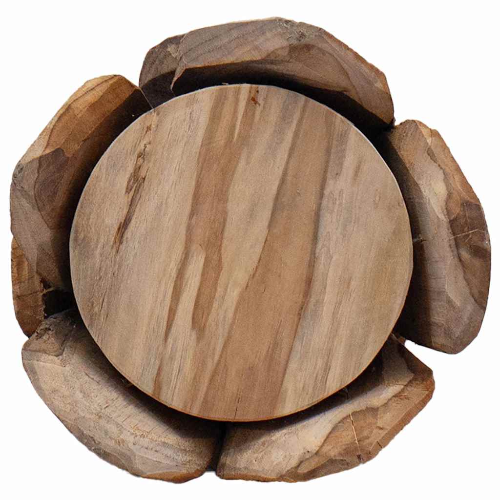 Julgran med stativ Brun 80 cm Massivt teakträ