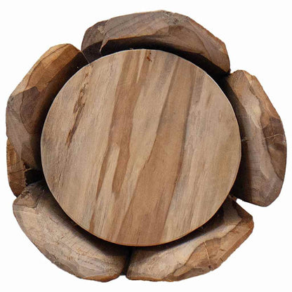 Julgran med stativ Brun 80 cm Massivt teakträ