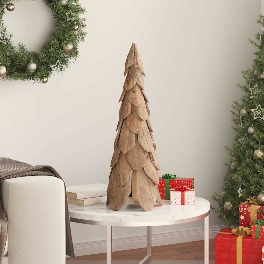 Julgran med stativ Brun 80 cm Massivt teakträ