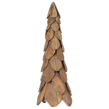 Julgran med stativ Brun 80 cm Massivt teakträ