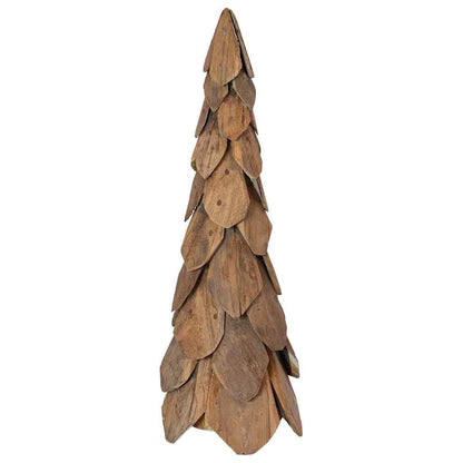 Julgran med stativ Brun 80 cm Massivt teakträ