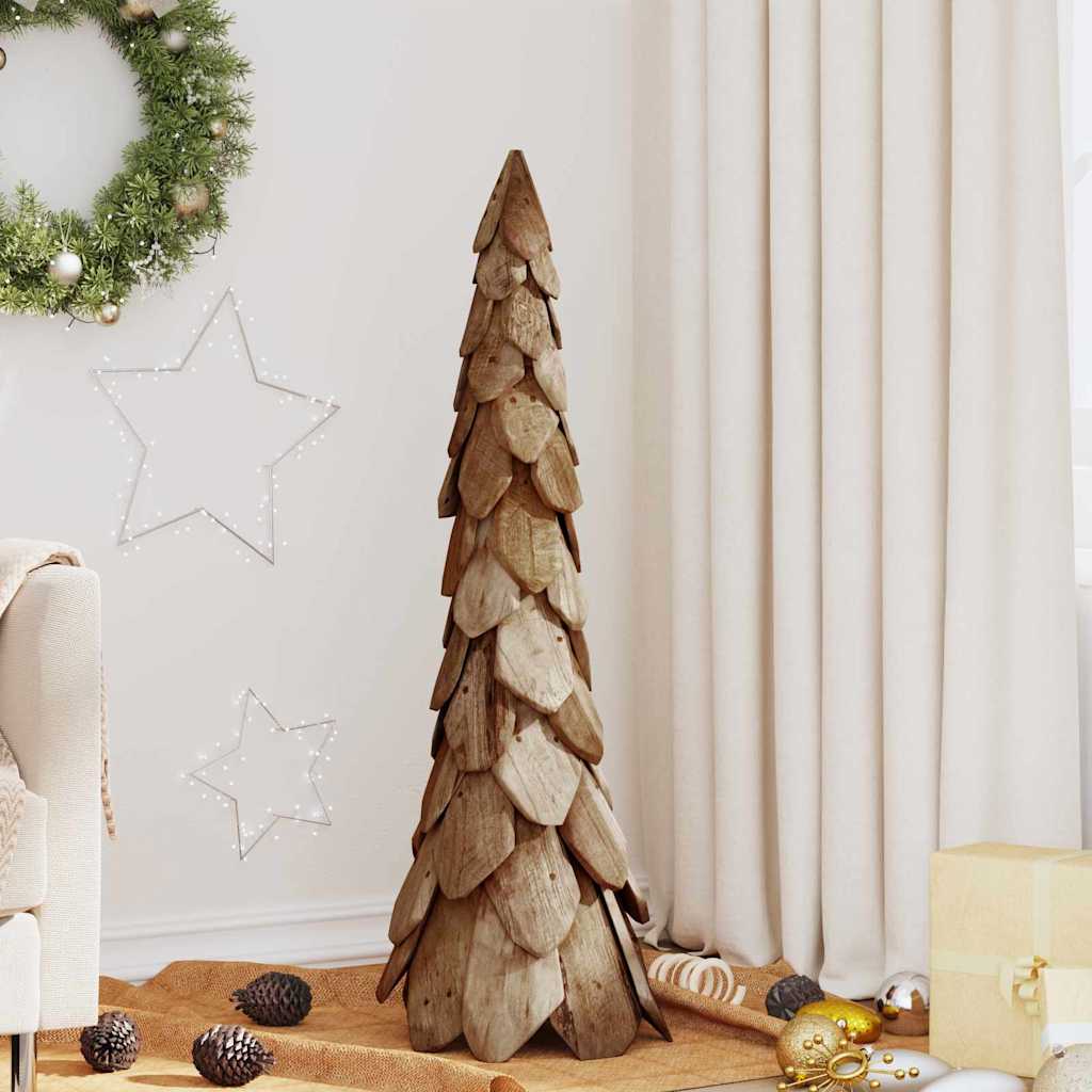 Julgran med stativ Brun 111 cm Massivt teakträ