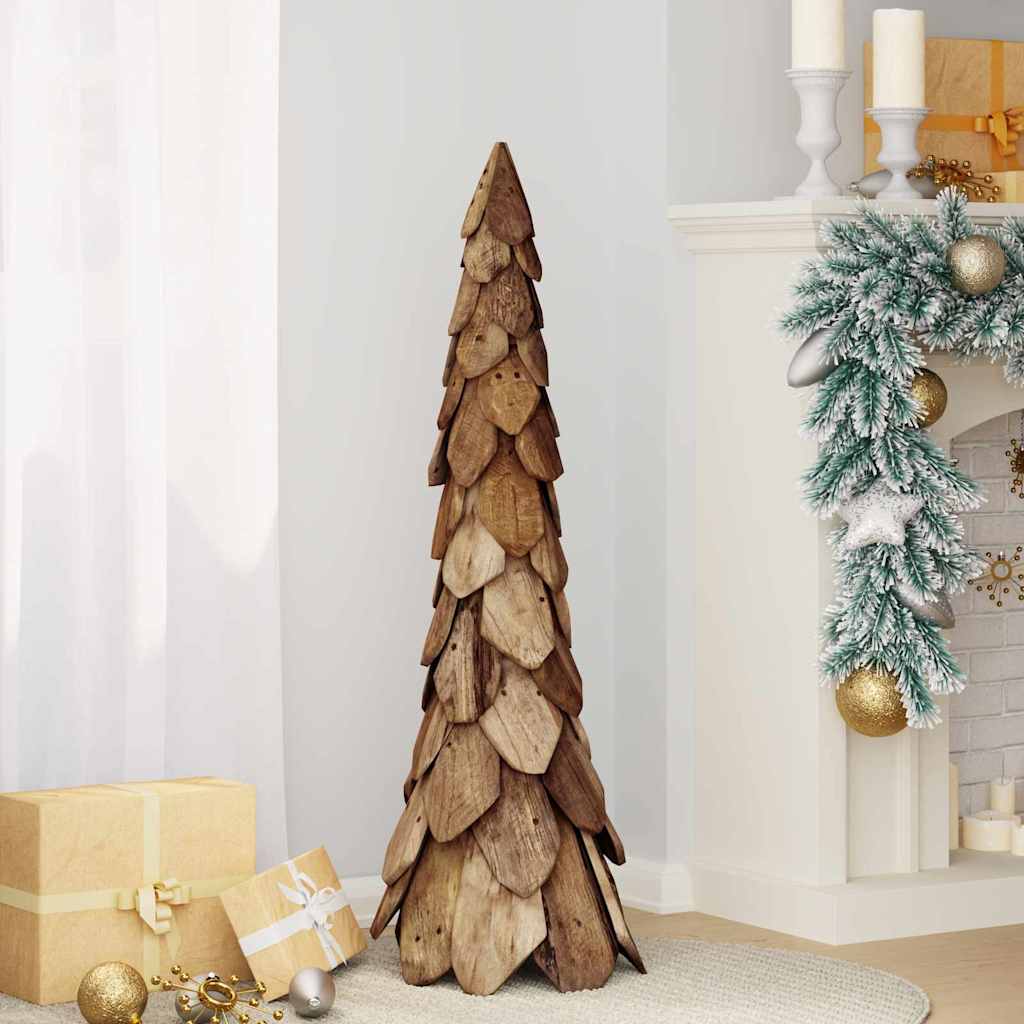 Julgran med stativ Brun 111 cm Massivt teakträ