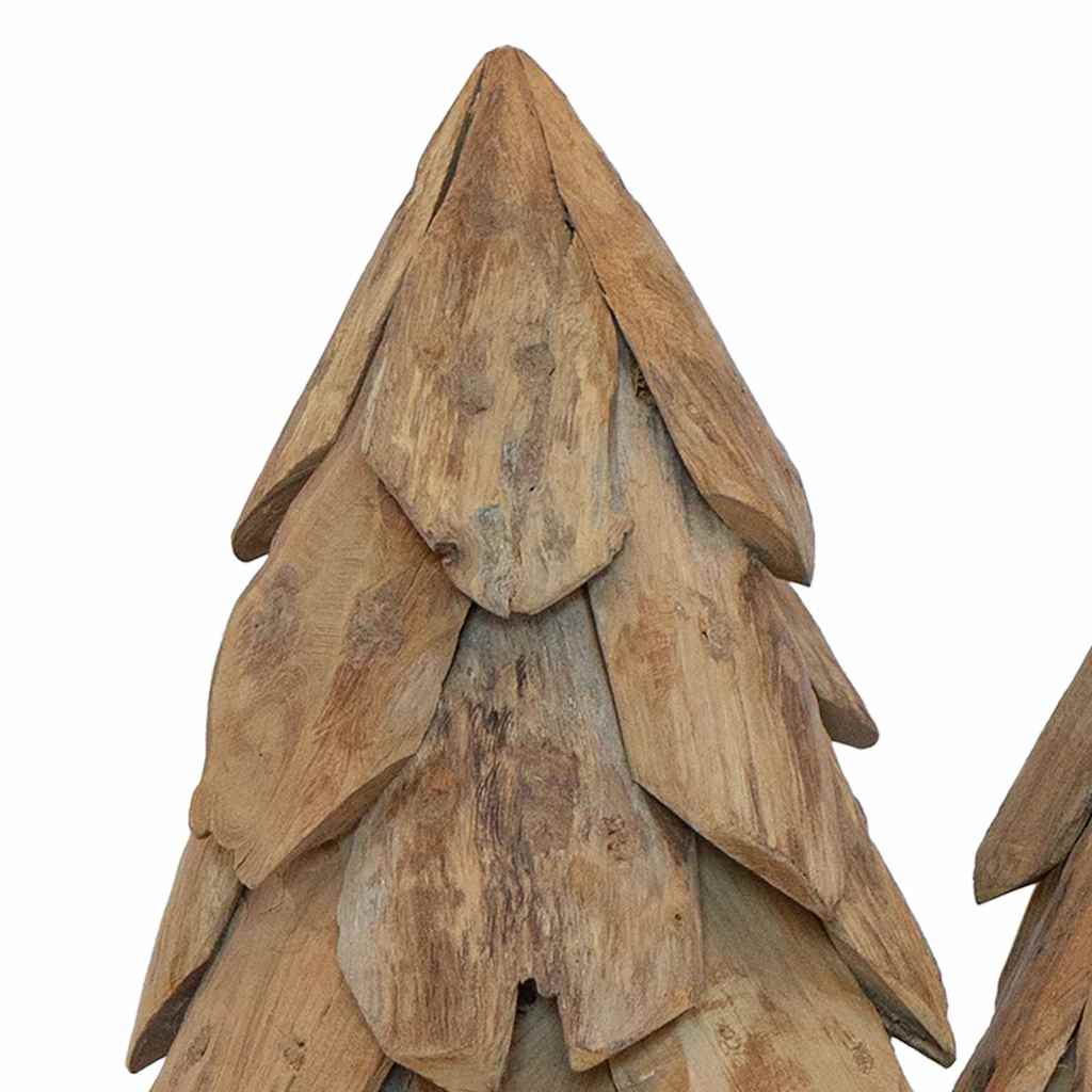 Julgran 3 st Brun 40 cm Massivt teakträ
