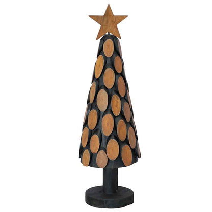 Julgran med stativ Brun 61 cm Massivt teakträ