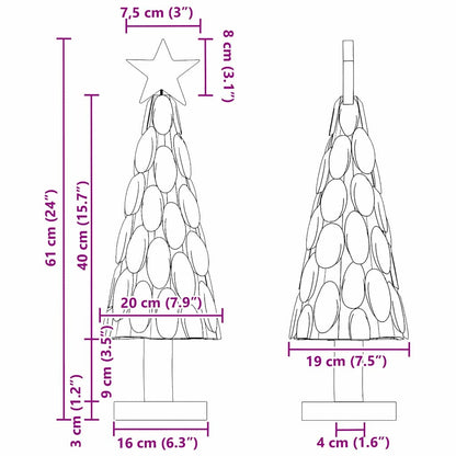 Julgran med stativ Brun 61 cm Massivt teakträ