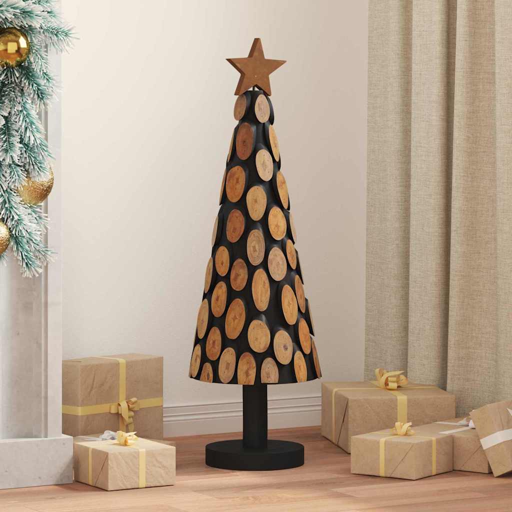 Julgran med stativ Brun 90 cm Massivt teakträ