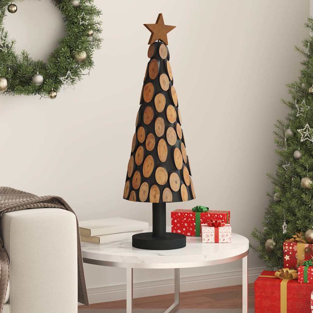 Julgran med stativ Brun 90 cm Massivt teakträ
