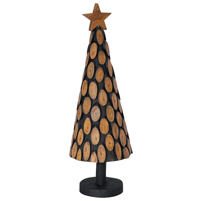 Julgran med stativ Brun 90 cm Massivt teakträ