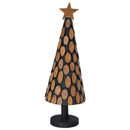 Julgran med stativ Brun 90 cm Massivt teakträ