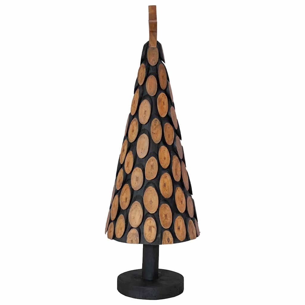 Julgran med stativ Brun 90 cm Massivt teakträ