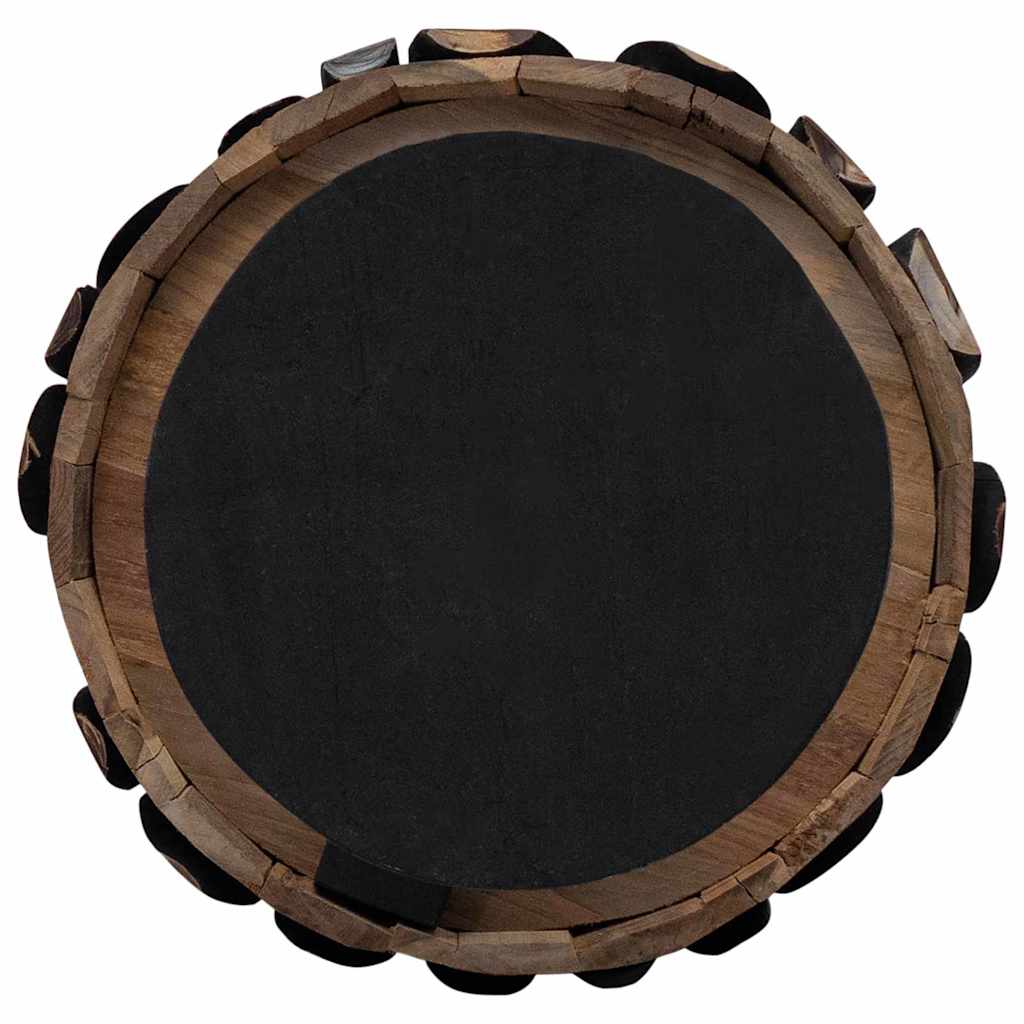 Julgran med stativ Brun 120 cm Massivt teakträ