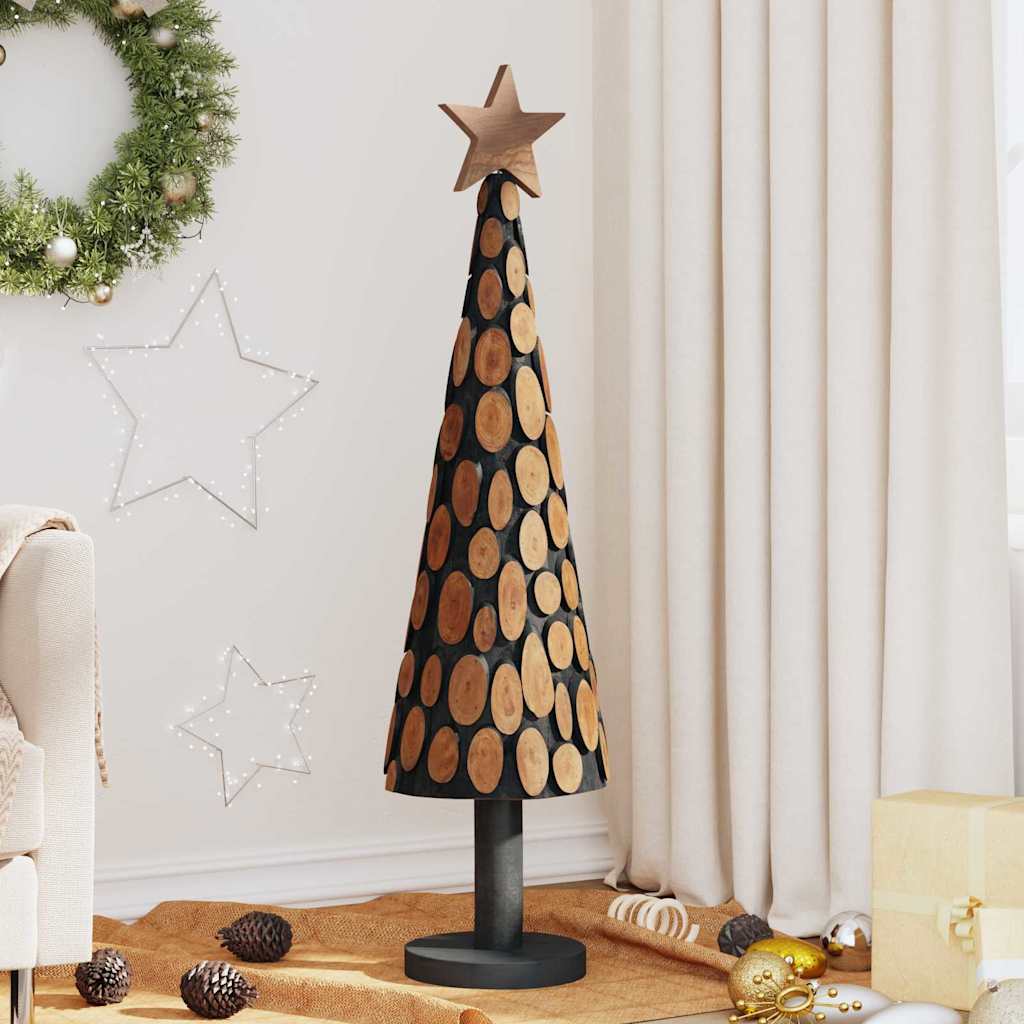 Julgran med stativ Brun 120 cm Massivt teakträ